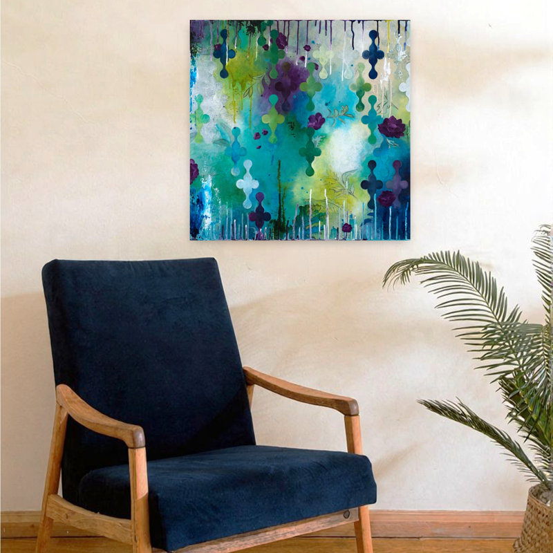 Seafoam Storm One, art abstrait contemporain, H 24 po x l 24 po