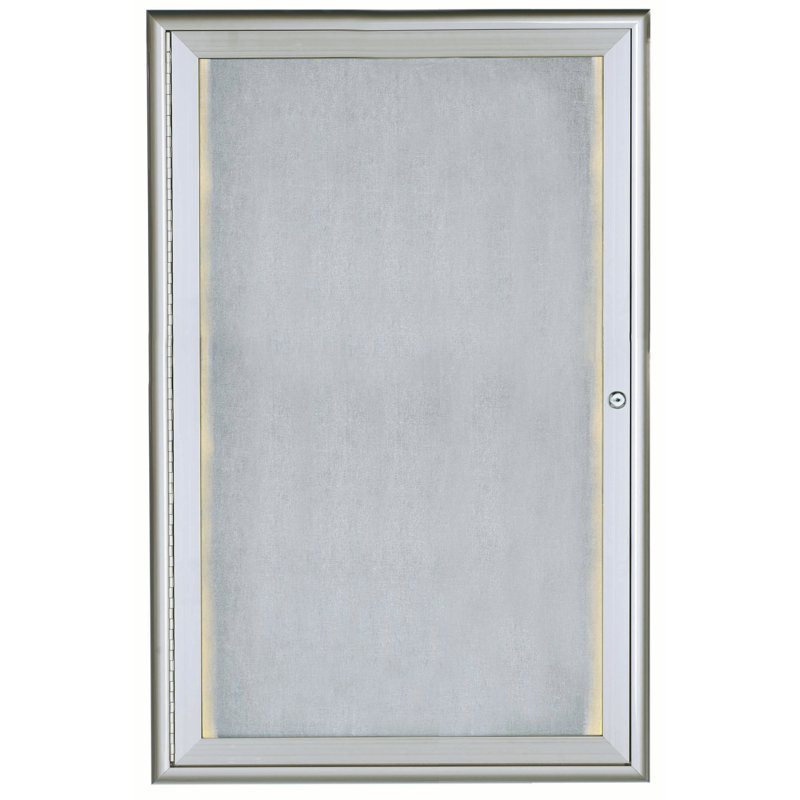 Tableau d’affichage mural fermé à lumière del, H 3 pi x l 2 pi, Argent