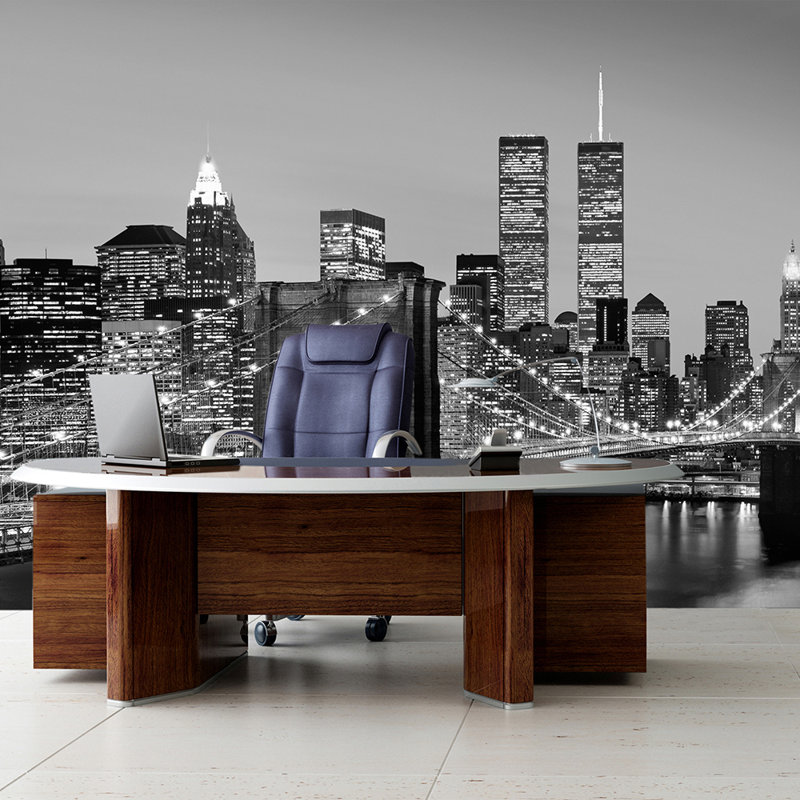 Manhattan Skyline at Night Wall Mural - 2.54m x 366cm