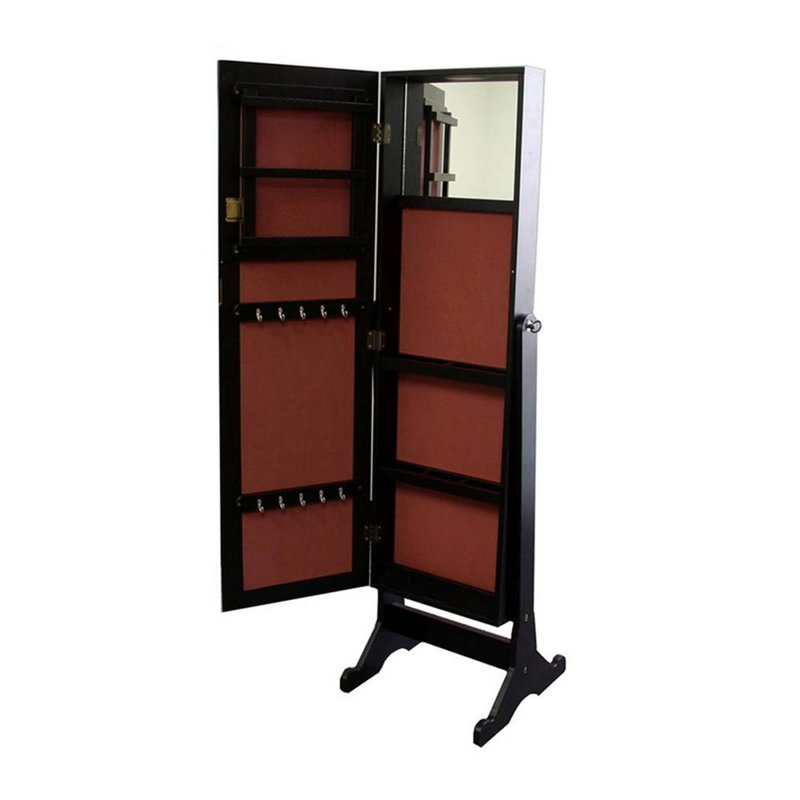 Miroir sur pied de 57 po de hauteur, finition brun espresso, forme rectangulaire