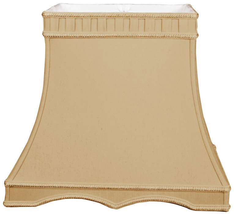 Abat-jour cloche en soie / shantung (araignée), Or antique, H 11,5 po x l 12 po x P 12 po