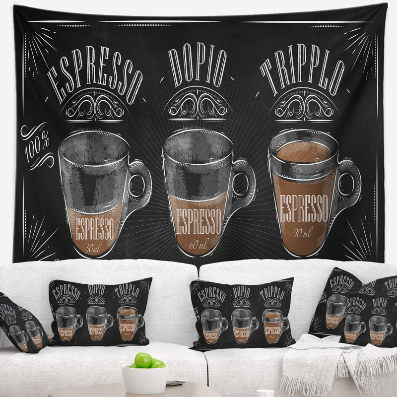 Tapisserie espresso kraf noire, H 32 po x l 39 po