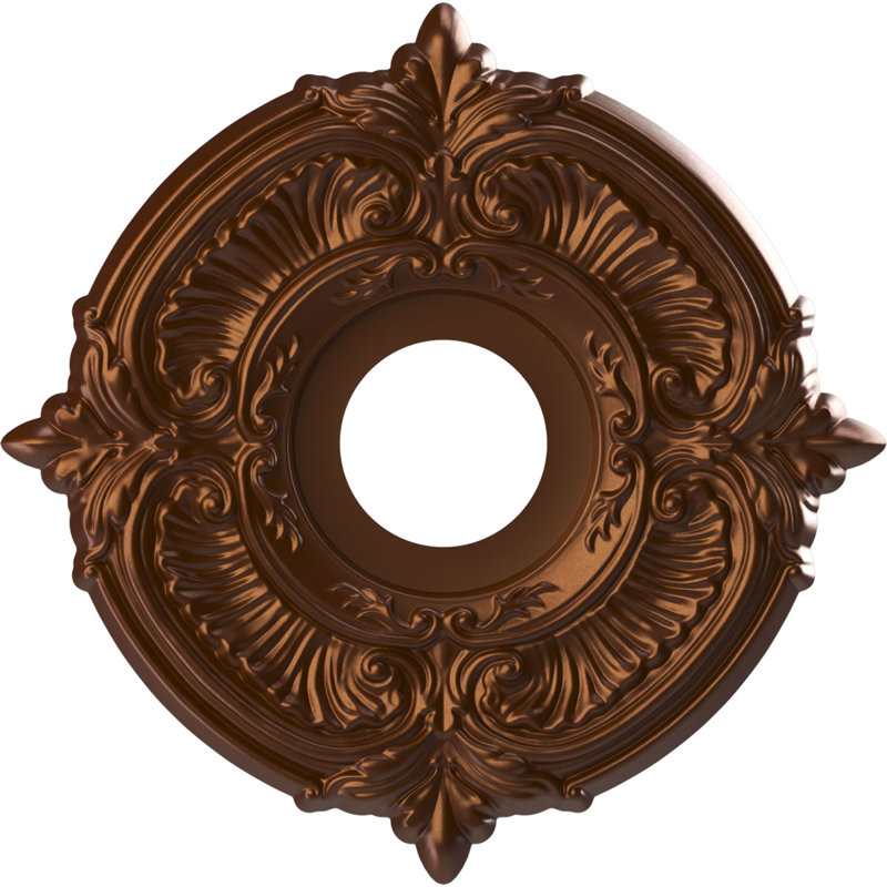 Attica Thermoformed PVC Ceiling Medallion, Metallic Dark Copper, 13" H x 13" W x 0.75" D