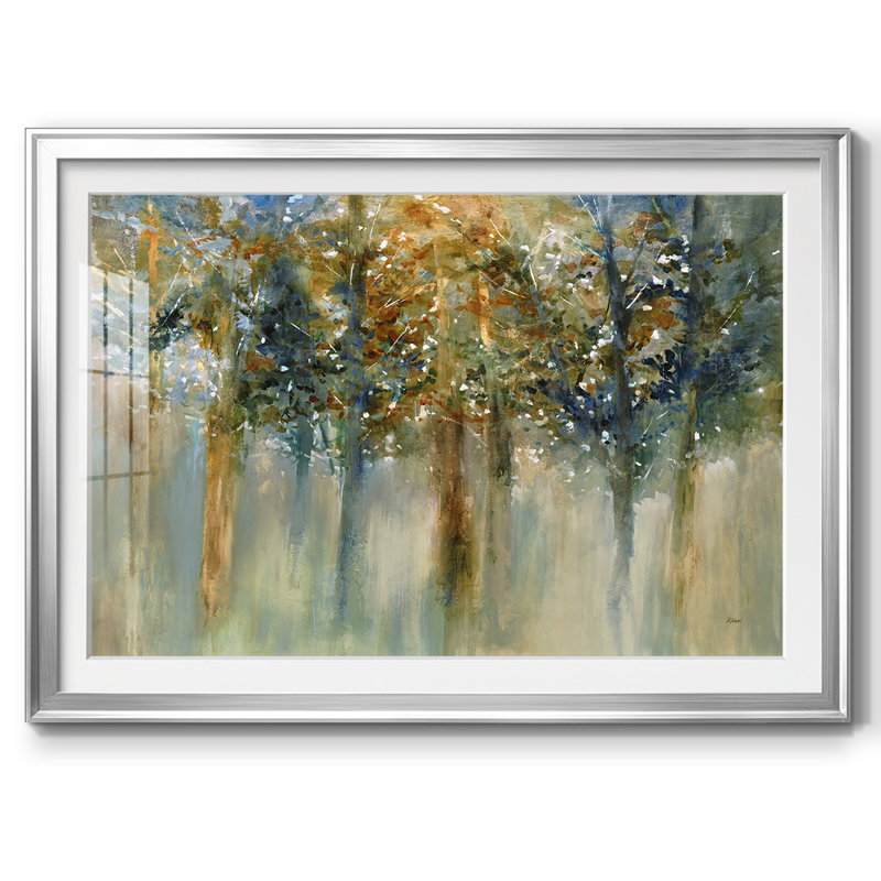 Rustic Leaves II, reproduction d'art encadrée, Argent, H 27 po x l 39 po x P 1,5 po