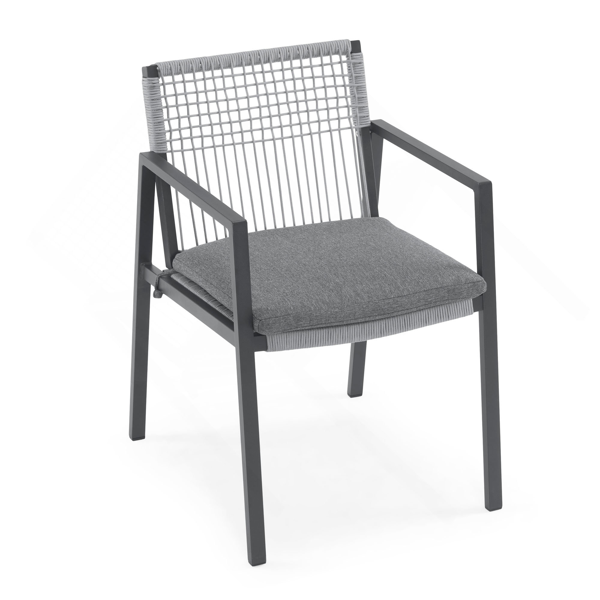 Latitude Run® Outdoor Dining Chair Set Of 2, Aluminum + Rope , Outdoor ...