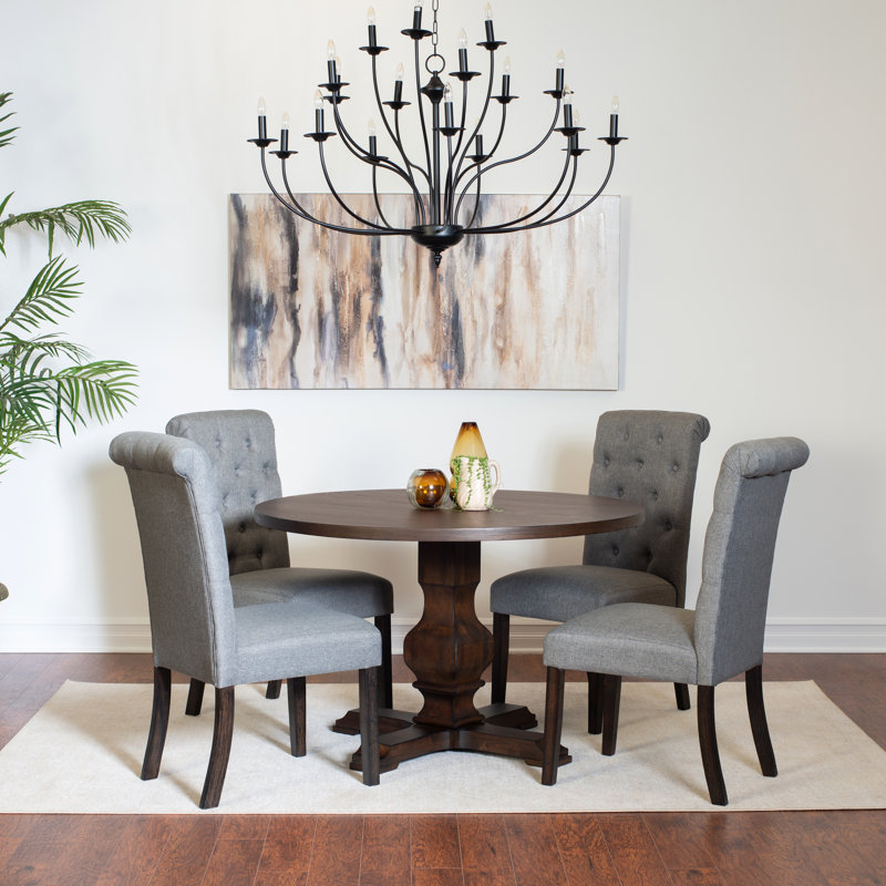 Turnage 4 - Person Pedestal Dining Set, Gray