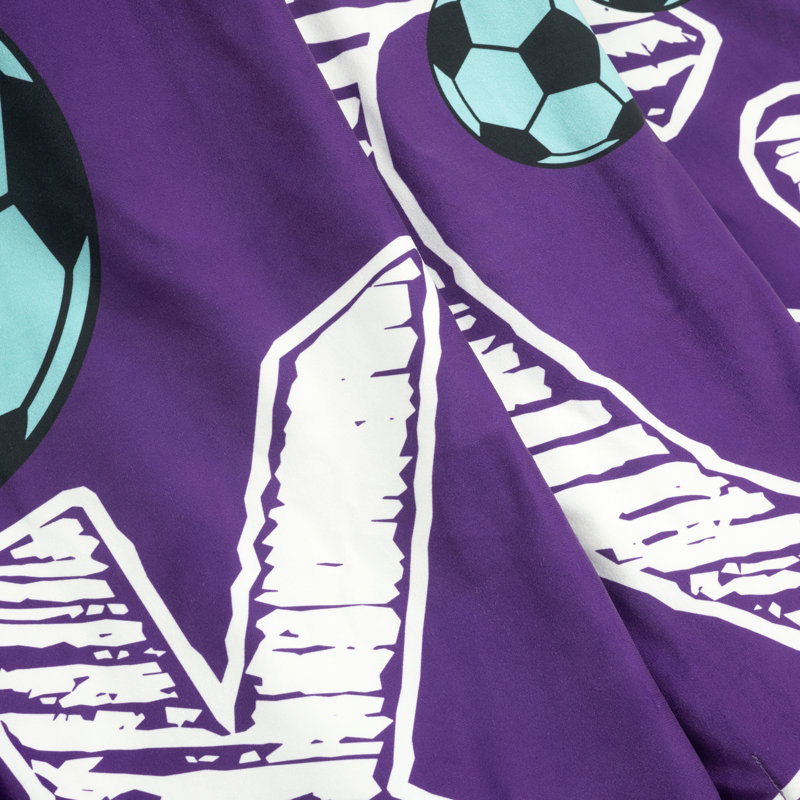 Lush Decor Girls Soccer Kick Sherpa Fleece Throw Blanket, Purple