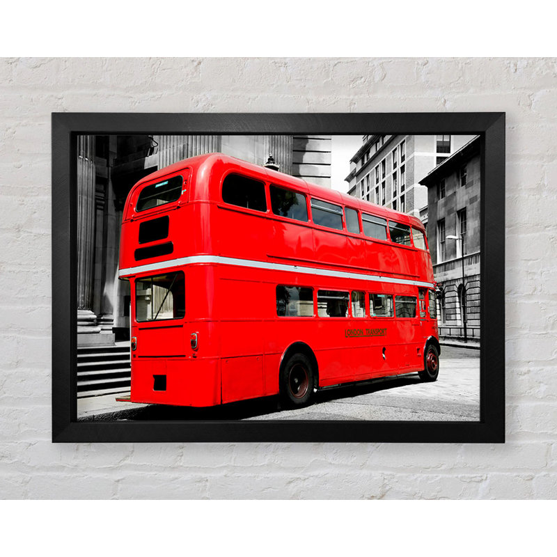London Red Double Decker Bus - Single Picture Frame Print, 100cm H x 141.4cm W