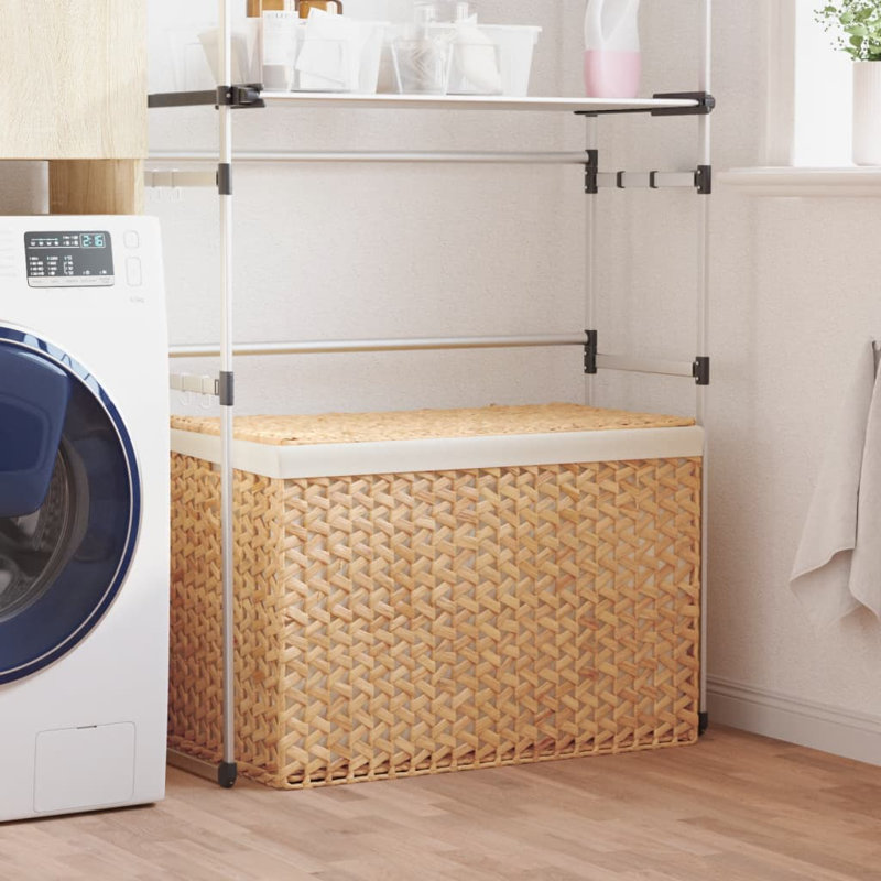 Laundry Basket with 3 Sections Water Hyacinth