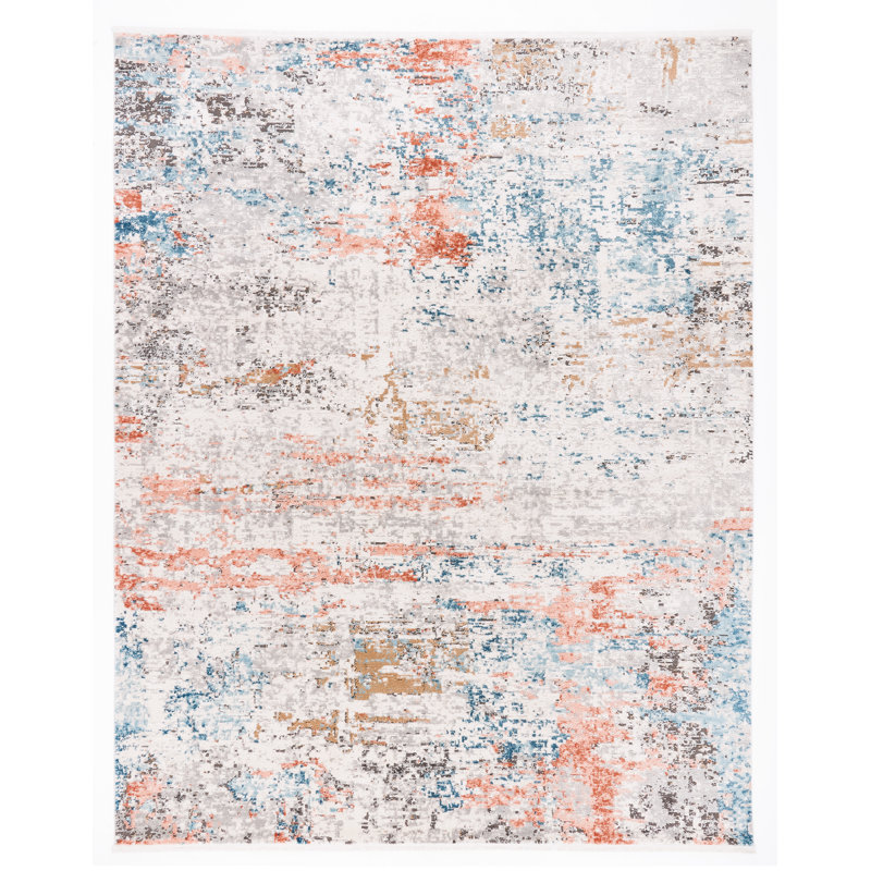 Tapis gris / rose Cheriton, Rectangulaire 3 pi x 5 pi