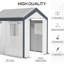 Outsunny Walk-In Greenhouse, Outdoor Garden Warm Hot House with 4 Roll-up Windows, 2 Zippered Doors and Weather Cover, White-132142374-132142375