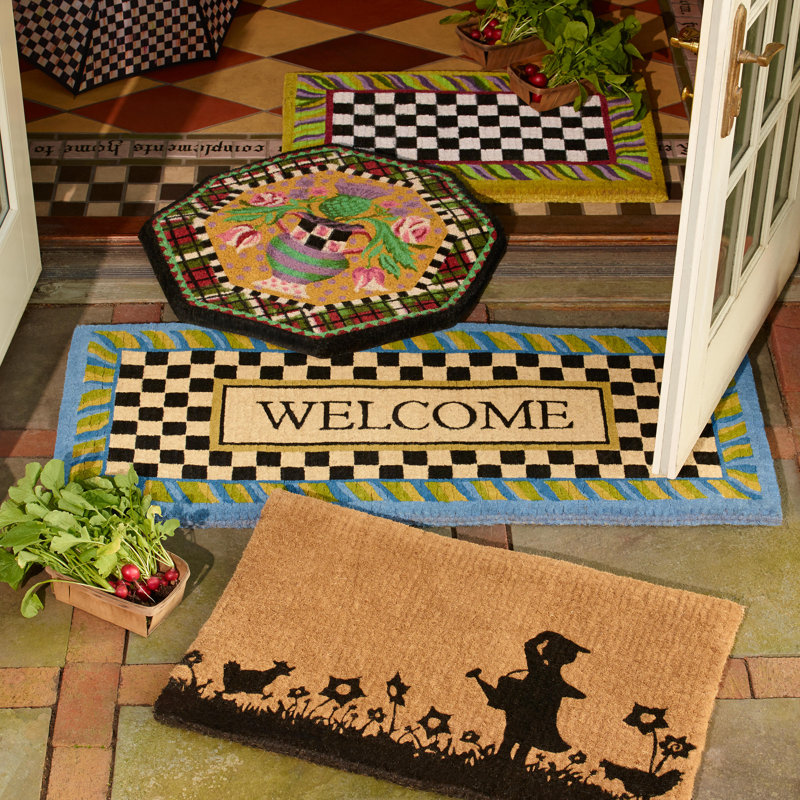 Welcome Periwinkle Entrance Mat, 24" W x 57" L