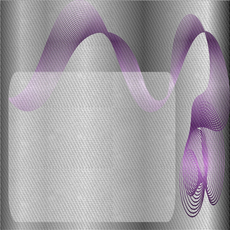Tapis gris/noir/mauve à motifs, Carré 7 pi