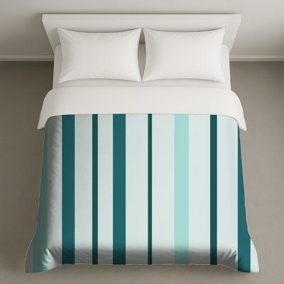 Blue Green Vertical Stripes Duvet Covers