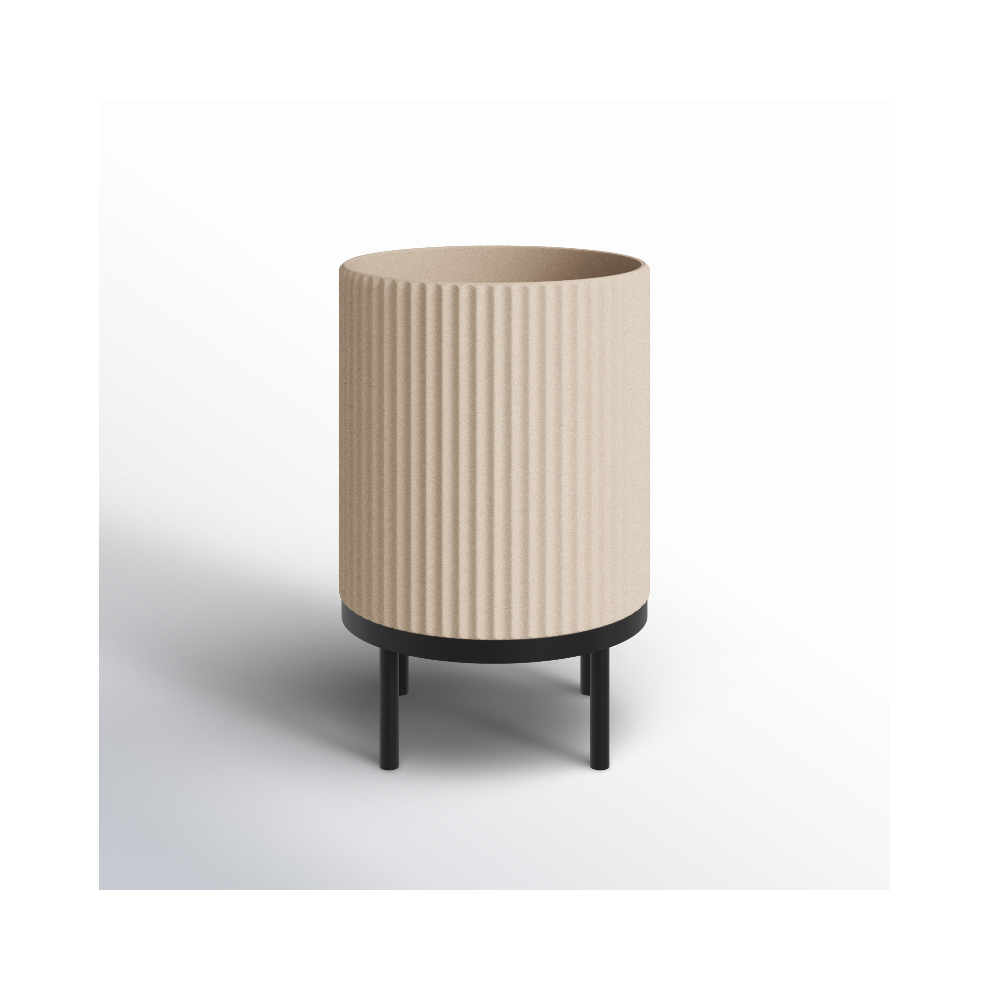 Demi Series Planter with Stand, 1, 22" H x 14.75" W x 14.75" D, Sand/Black