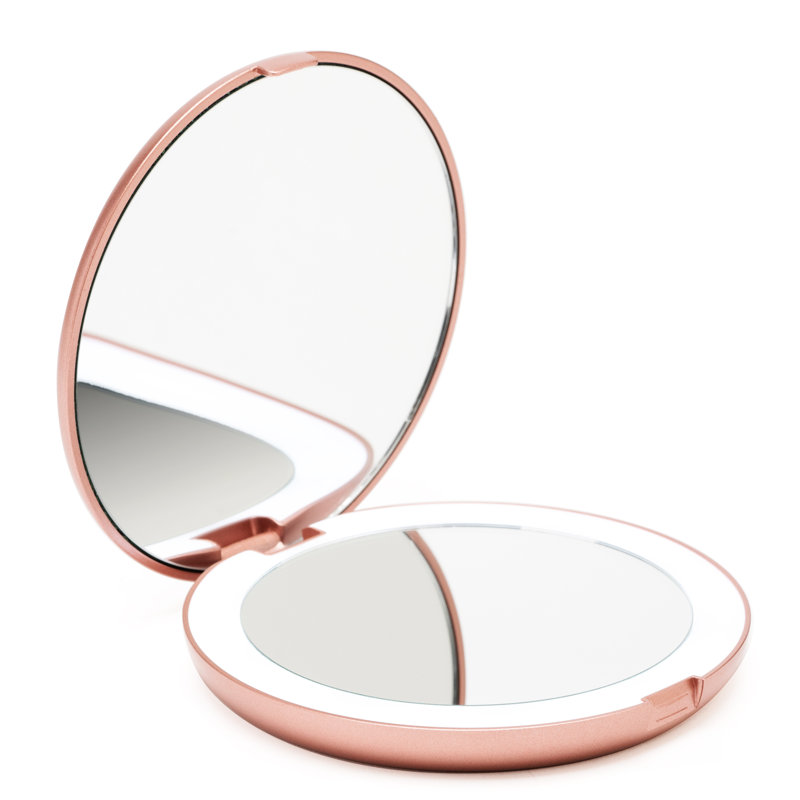 Miroir moderne grossissant, 5 po x 5 po, Or rose