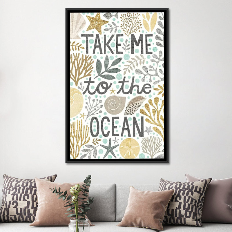 « x », impression sur toile Under Sea Treasures, H 60 po x l 40 po x P 1,5 po, Toile encadrée noire, Pas de tapis
