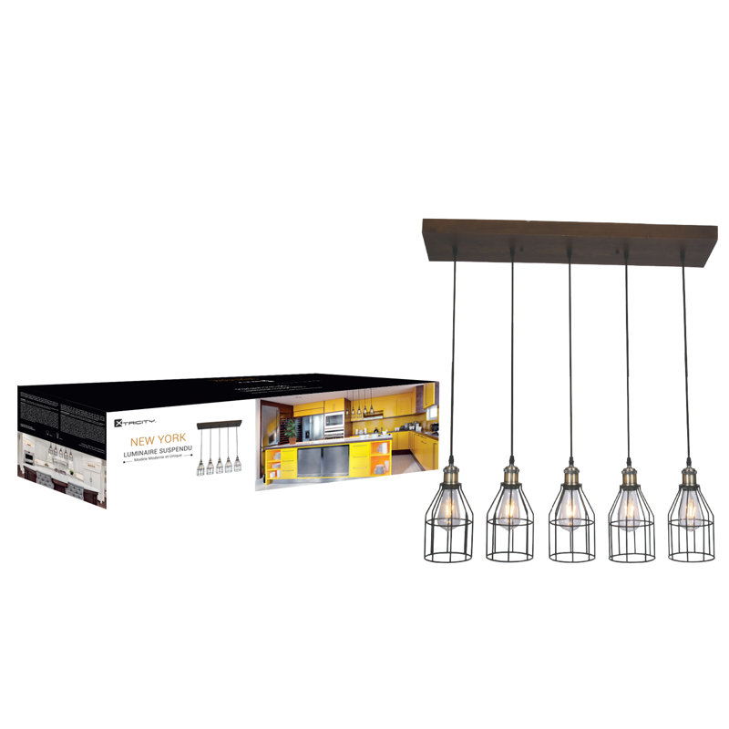 Luminaire suspendu en dôme pour îlot de cuisine 5 lumières New York