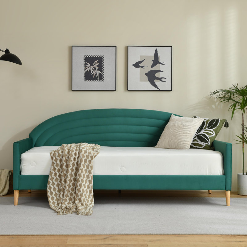 Yellow Orrin Upholstered Daybed by Latitude Run