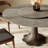 Farmhouse Gray Sintered Stone Round Dining Table Set With 360° Silent Turntable (1 Table 4 Chairs, 1 Table 6 Chairs)-117719385-117719386
