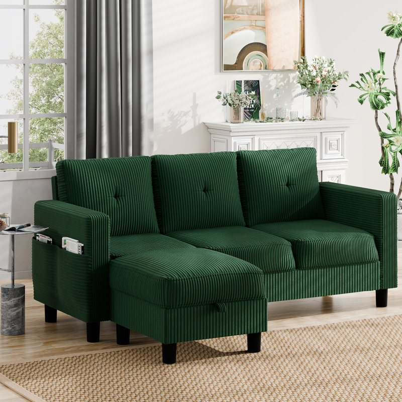 Serio upholstered sofa, Vert