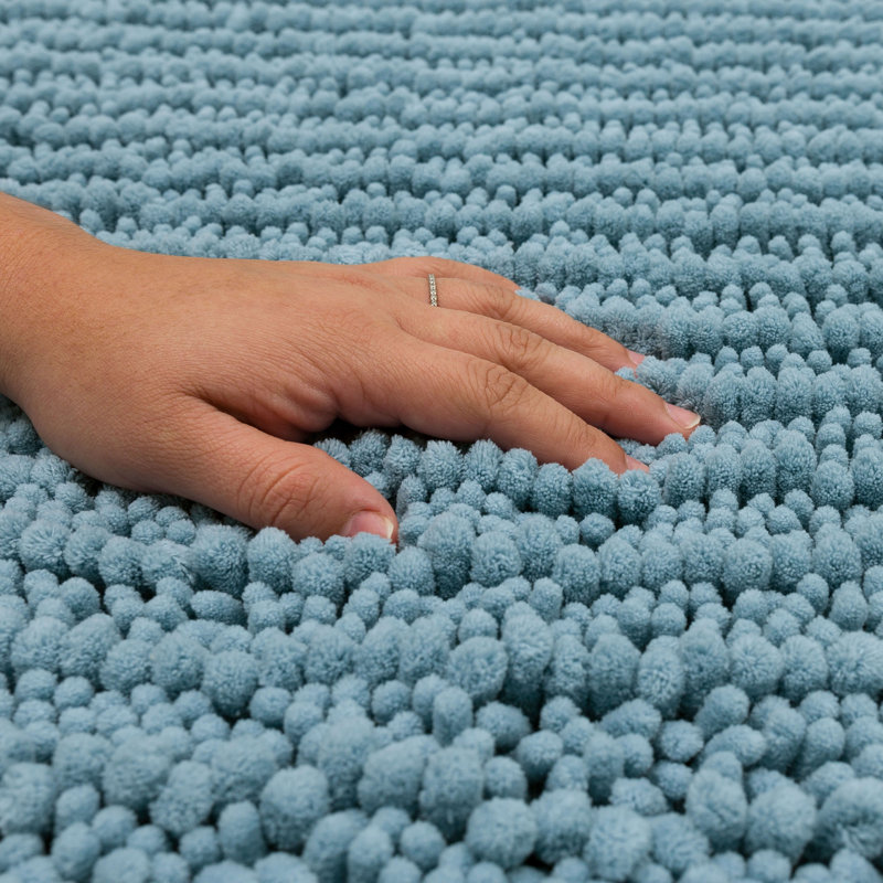 Tapis de bain antidérapant Tamayo, L 17 po x L 24 po, Glacier