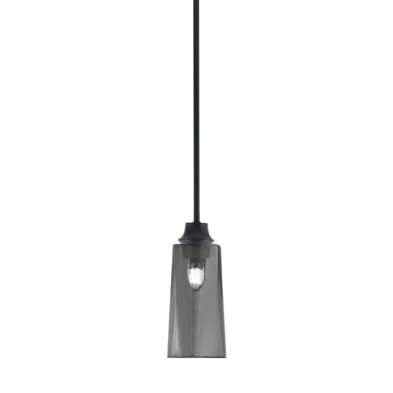 Luminaire suspendu Rittman, fini noir mat, avec verre opale blanc l 5 po x H 10 po