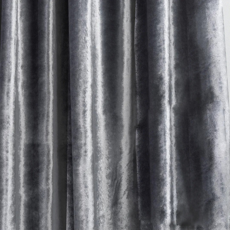 Rideau simple extra long et extra large en velours brillant de luxe, Argent, L 52 po x L 192 po