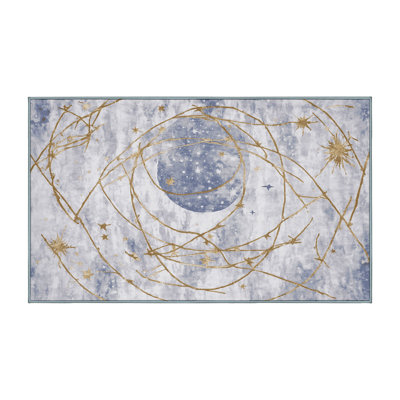Tapis bleu lavable à la machine