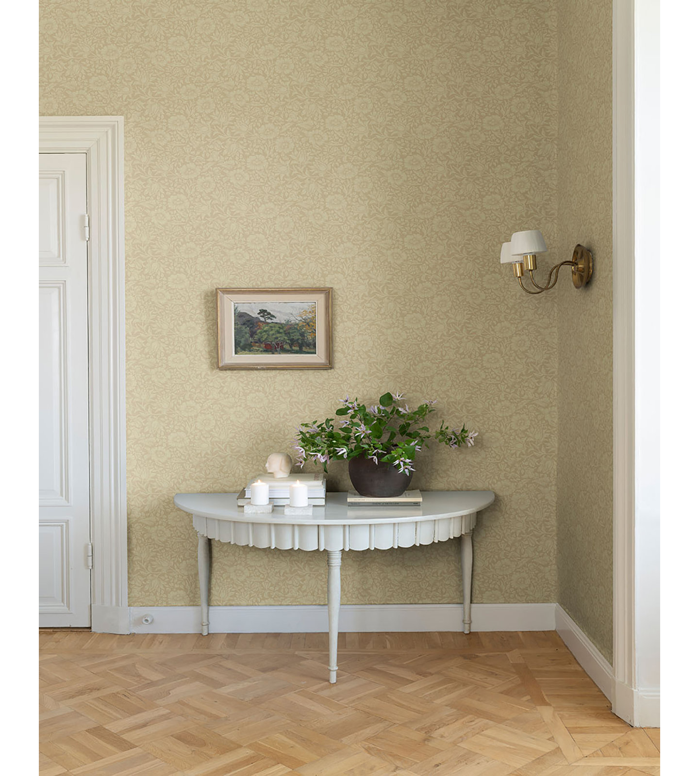 Mallow Floral Wallpaper, Butter