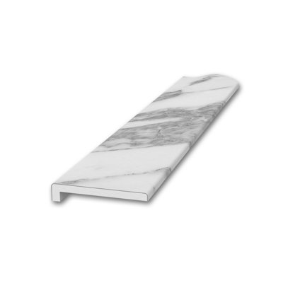 FlexStone 3" x 95" Standard Trim with 3/8" Lip in Calacatta White