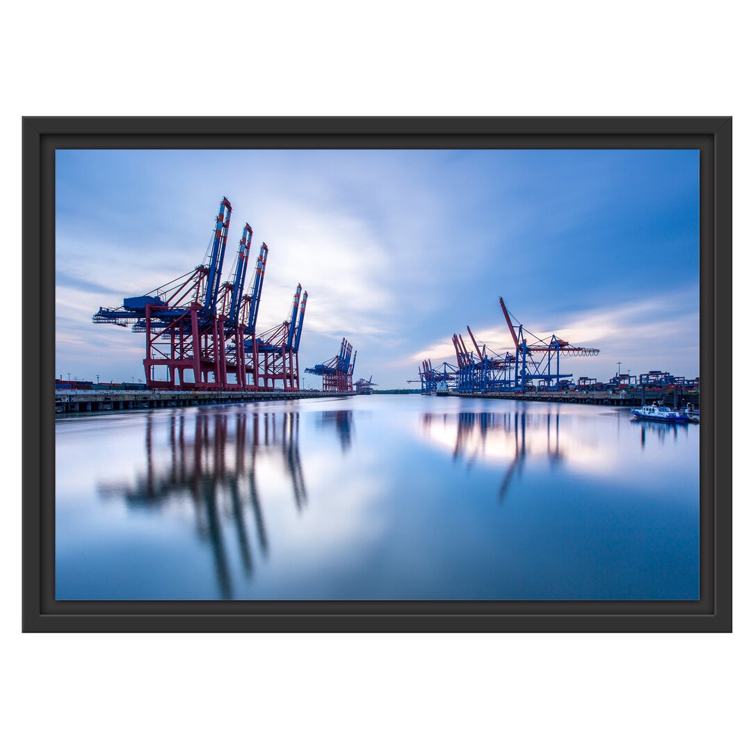 Hafen am Abend Gerahmter fotografischer Kunstdruck