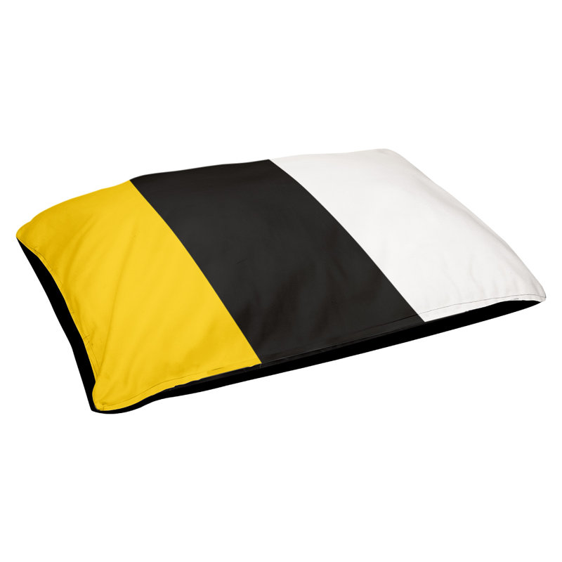 Coussin New York Bronx, Très grand (l 50 po x P 40 po x H 17 po), Jaune / Noir / Blanc