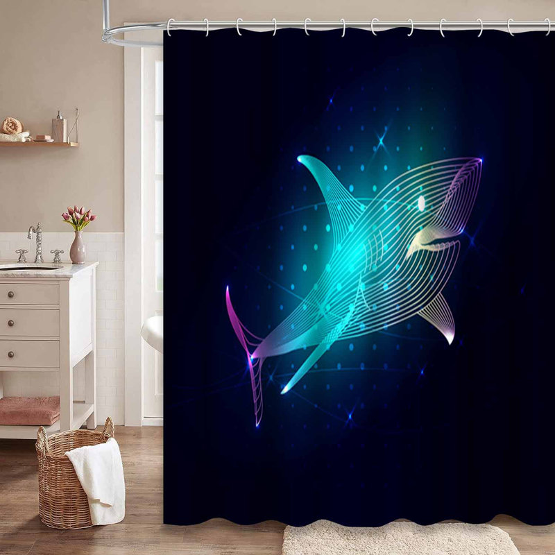 Rideau de douche Shark Marine, L 72 po x l 72 po