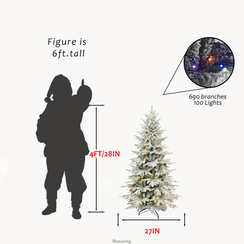 Sapin de Noël préilluminé de 2,4 m (8 pi) en PE et PVC floqué, avec 2679 branches et 520 lumières DEL bicolores, 8' H