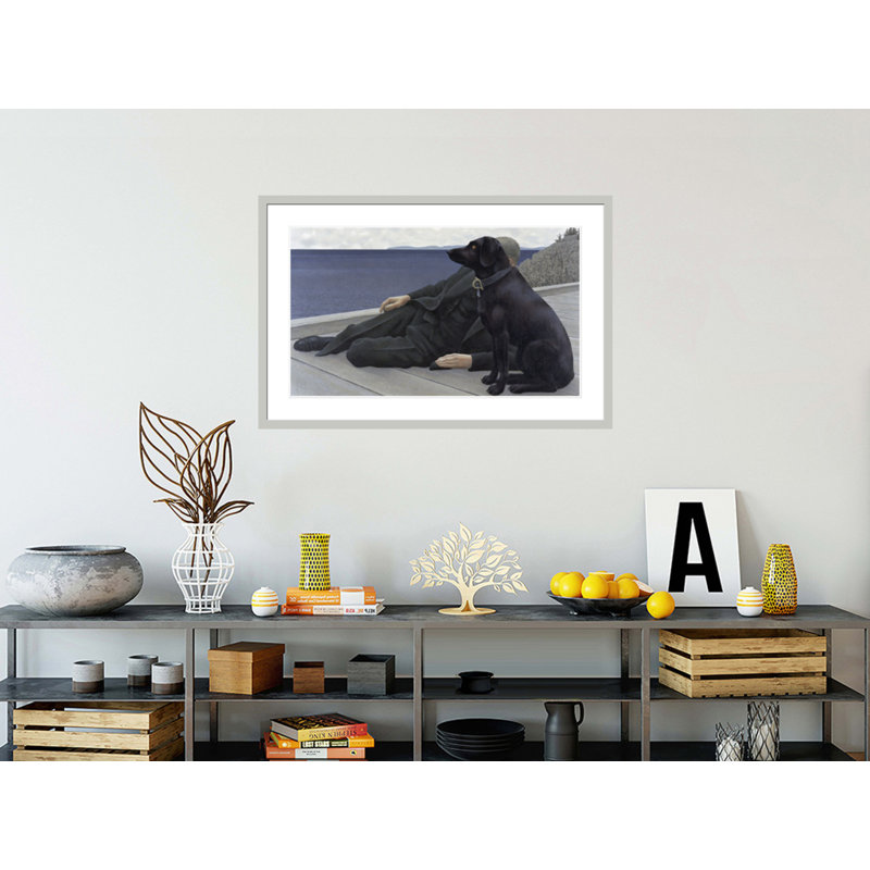 «Dog and Priest» par Alex Colville - impression giclée encadrée, H 27,32 po x l 41,5 po