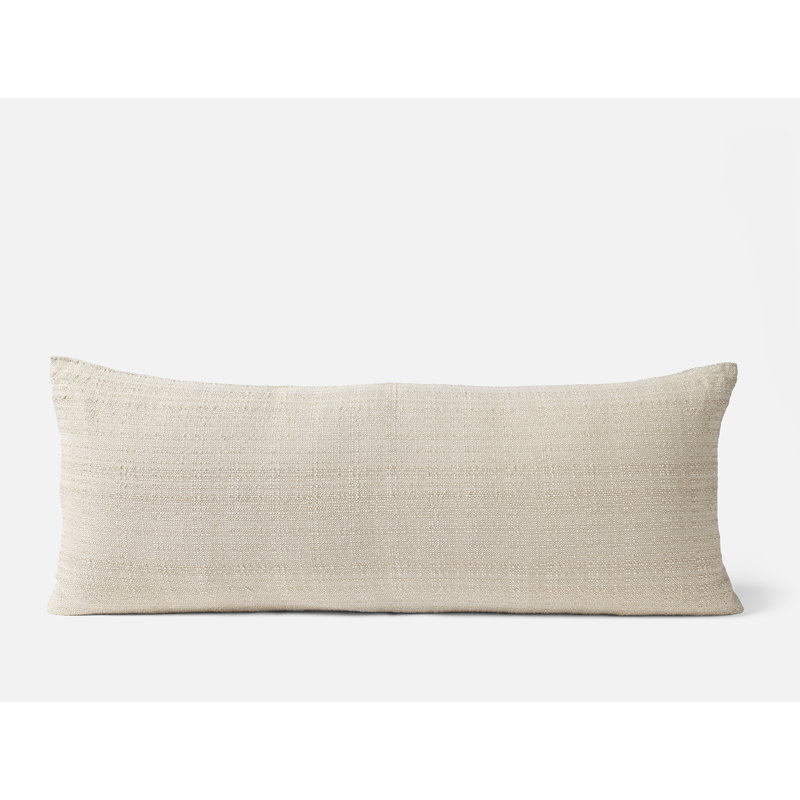 Lido Organic Cotton Pillow Cover, Undyed/Khaki, Rectangular 14"H x 36"W