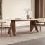 Table de salle à manger rectangulaire en bois massif de style français 55,12 po-129952481