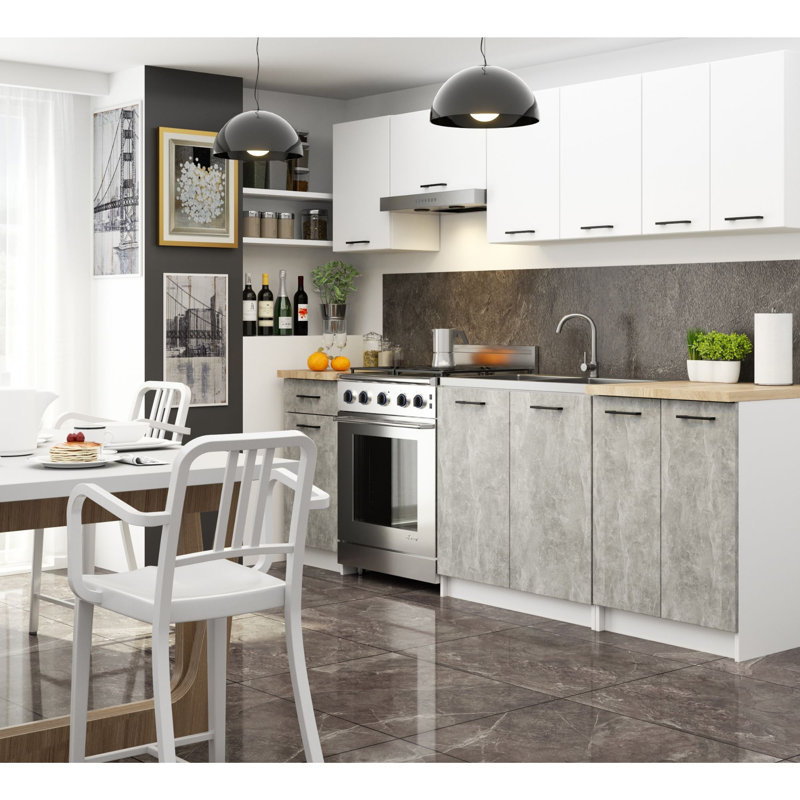 Kuch-Oliwia-Bet 85Cm H x 90Cm W x 46Cm D Particleboard Corner Base Cabinet