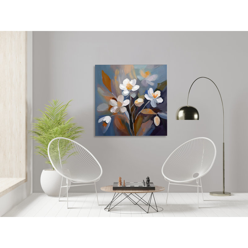 White Blossoms In Bloom, 54" H x 54" W