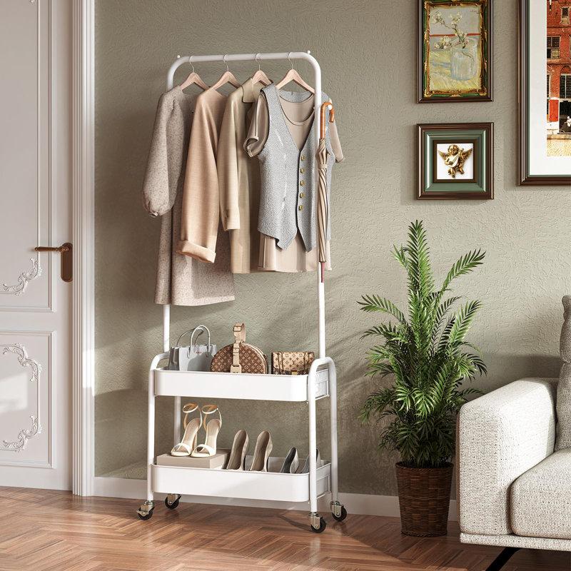 51cm Rolling Clothing Rack, White