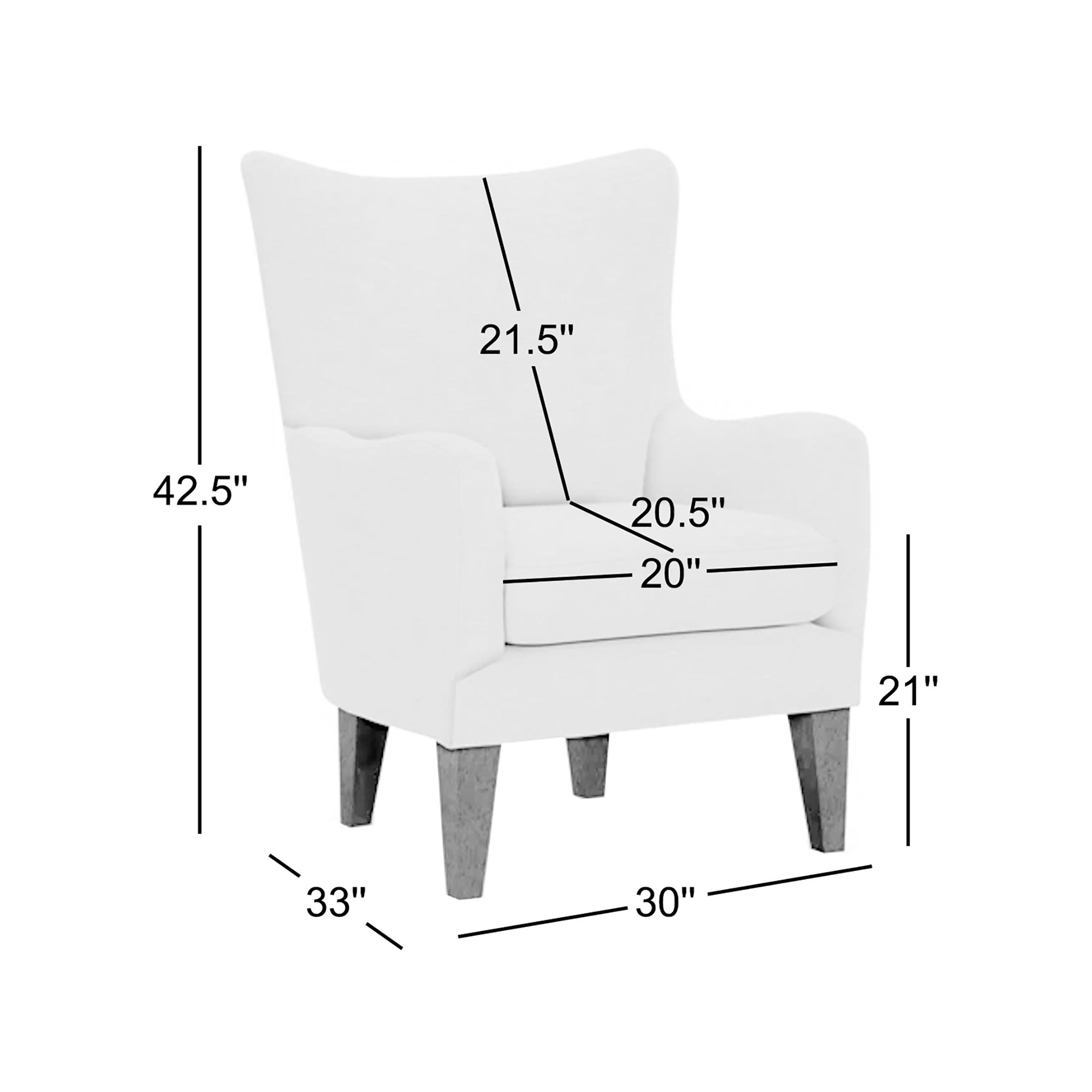Estado Upholstered Armchair, Dark Walnut, Nomad Snow Crypton® Chenille