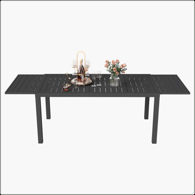 97.2"L Extendable Aluminum Outdoor Dining Table
