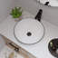 Lavabo de salle de bain vasque circulaire en céramique blanche / noire DeerValley Symmetry 16 po-90655505