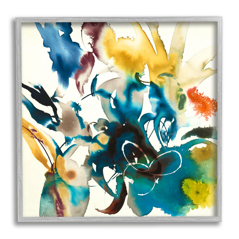 «Abstract Botanical Splash» par Liz Jardine, H 24 po x l 24 po x P 1,5 po, Estampe numérique Farmhouse