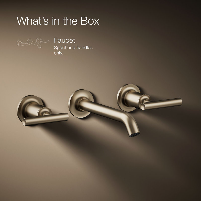 Purist® Wall-Mounted Bathroom Faucet, Vibrant Brushed Bronze, Lever Handle