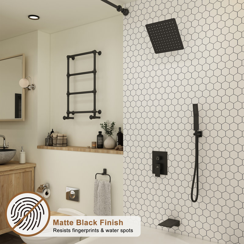 Large Nickel Multi-Head Rain Shower System with Handheld