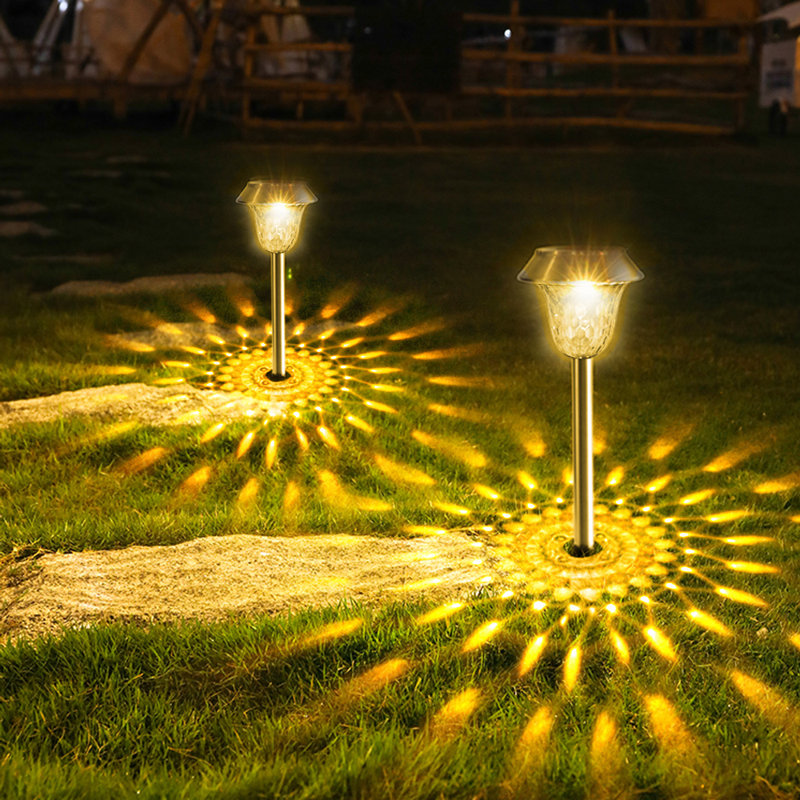 Set of 4 Stainless Steel Solar LED Pathway Lights