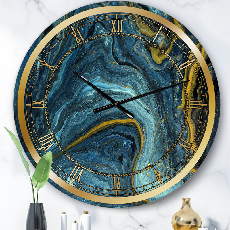 Agathe Ripple Golden Rivers - horloge murale moderne, Petit