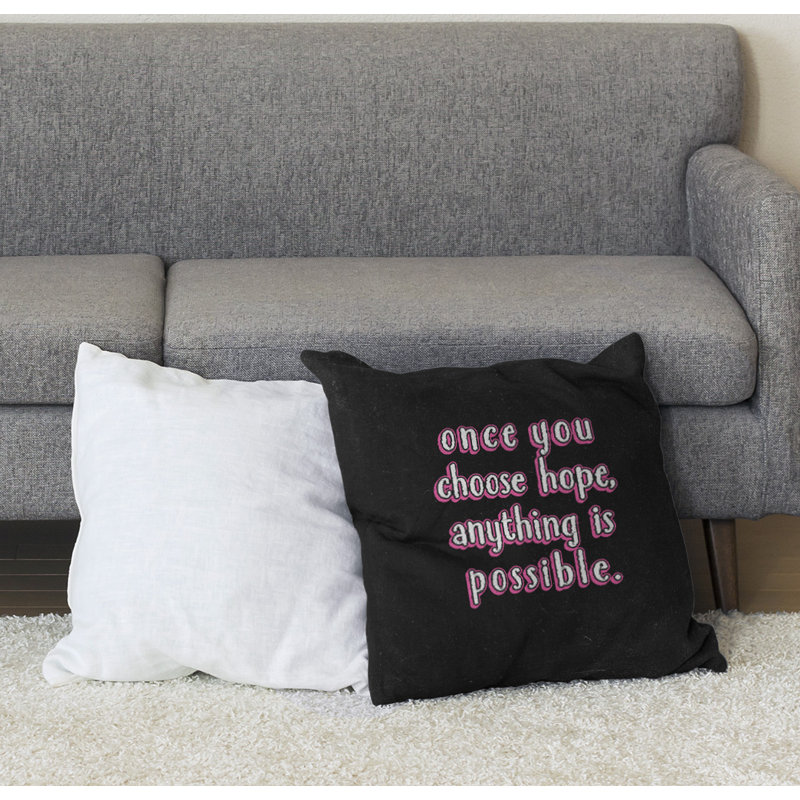 Coussin de sol choisissez Hope, H 28 po x l 28 po, Rose
